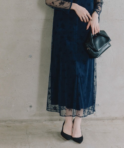 フロッキーベロア2wayドレス【結婚式 二次会 同窓会 成人式 パーティー