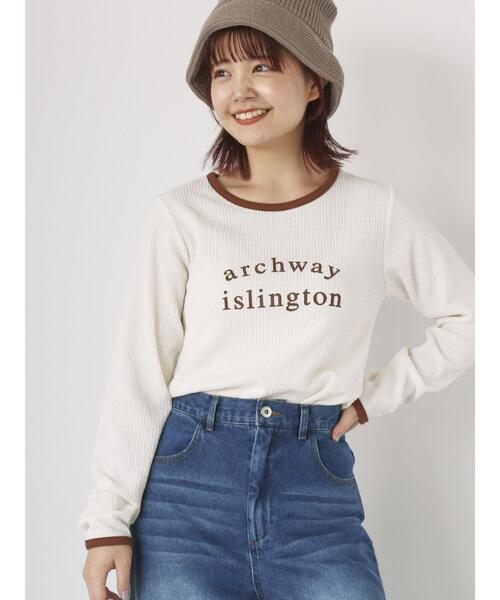 ehka sopo(エヘカソポ)の「しぼしぼプリントロンT(Tシャツ/カットソー・レディース・ブルー/キナリ/オフホワイト/ブラック・F)」の3枚目の写真
