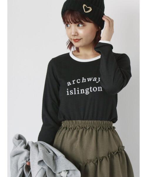 ehka sopo(エヘカソポ)の「しぼしぼプリントロンT(Tシャツ/カットソー・レディース・ブルー/キナリ/オフホワイト/ブラック・F)」の4枚目の写真