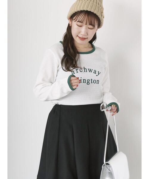 ehka sopo(エヘカソポ)の「しぼしぼプリントロンT(Tシャツ/カットソー・レディース・ブルー/キナリ/オフホワイト/ブラック・F)」の5枚目の写真