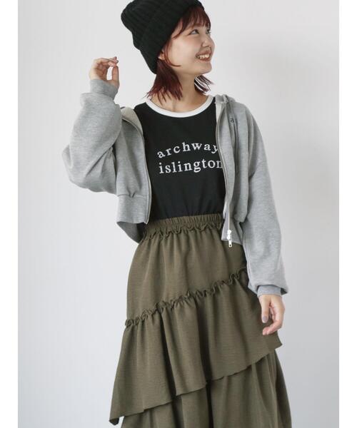 ehka sopo(エヘカソポ)の「しぼしぼプリントロンT(Tシャツ/カットソー・レディース・ブルー/キナリ/オフホワイト/ブラック・F)」の16枚目の写真