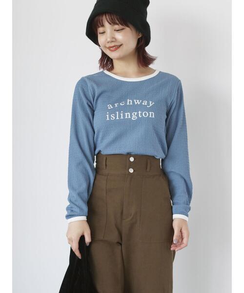 ehka sopo(エヘカソポ)の「しぼしぼプリントロンT(Tシャツ/カットソー・レディース・ブルー/キナリ/オフホワイト/ブラック・F)」の22枚目の写真