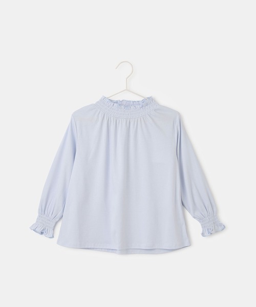 ROPE' PICNIC（ロペピクニック）の「【KIDS/キッズ】スタンドフリルシャーリングカットソートップス（Tシャツ/カットソー・キッズ・サックスブルー/ネイビー/ホワイト・120/110/150/140/130）」の4枚目の写真