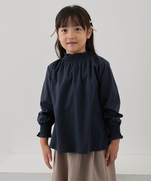 ROPE' PICNIC（ロペピクニック）の「【KIDS/キッズ】スタンドフリルシャーリングカットソートップス（Tシャツ/カットソー・キッズ・サックスブルー/ネイビー/ホワイト・120/110/150/140/130）」の16枚目の写真