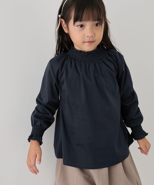 ROPE' PICNIC（ロペピクニック）の「【KIDS/キッズ】スタンドフリルシャーリングカットソートップス（Tシャツ/カットソー・キッズ・サックスブルー/ネイビー/ホワイト・120/110/150/140/130）」の17枚目の写真