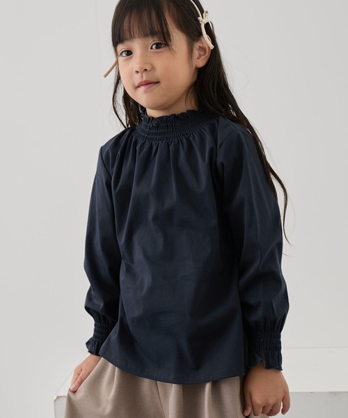 ROPE' PICNIC（ロペピクニック）の「【KIDS/キッズ】スタンドフリルシャーリングカットソートップス（Tシャツ/カットソー・キッズ・サックスブルー/ネイビー/ホワイト・120/110/150/140/130）」の18枚目の写真