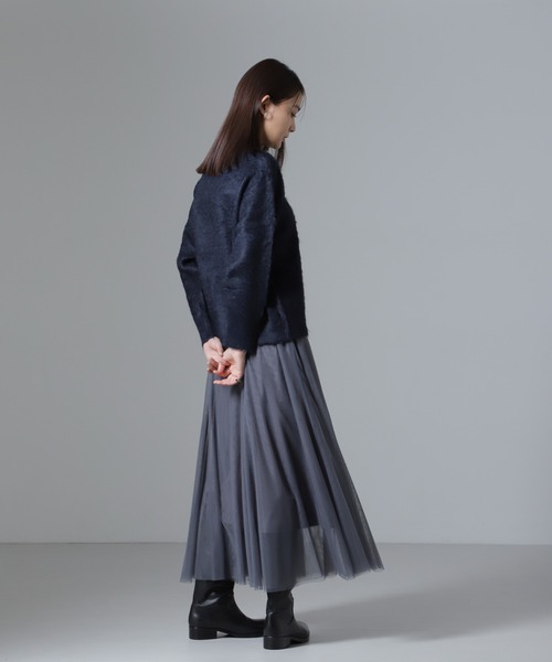 NANO universe（ナノユニバース）の「切り替えフレアチュールスカート（スカート・レディース・ブラック/グレー/ブラウン・FREE）」の8枚目の写真