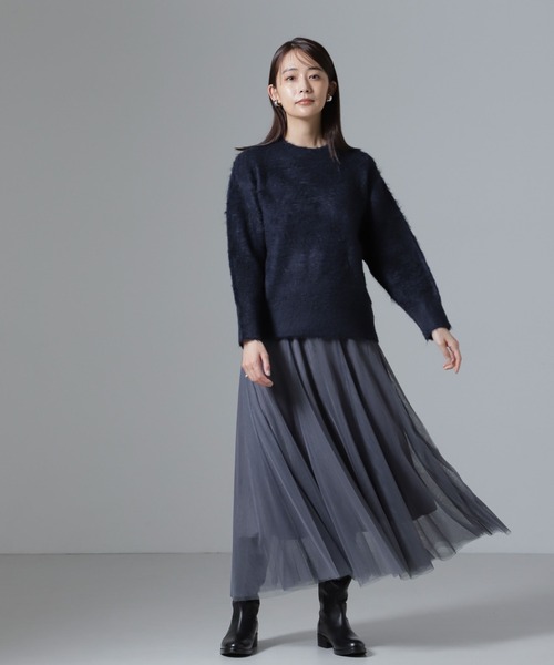 NANO universe（ナノユニバース）の「切り替えフレアチュールスカート（スカート・レディース・ブラック/グレー/ブラウン・FREE）」の9枚目の写真