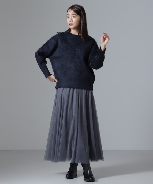 NANO universe（ナノユニバース）の「切り替えフレアチュールスカート（スカート・レディース・ブラック/グレー/ブラウン・FREE）」の10枚目の写真