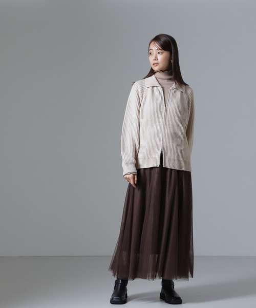 NANO universe（ナノユニバース）の「切り替えフレアチュールスカート（スカート・レディース・ブラック/グレー/ブラウン・FREE）」の16枚目の写真