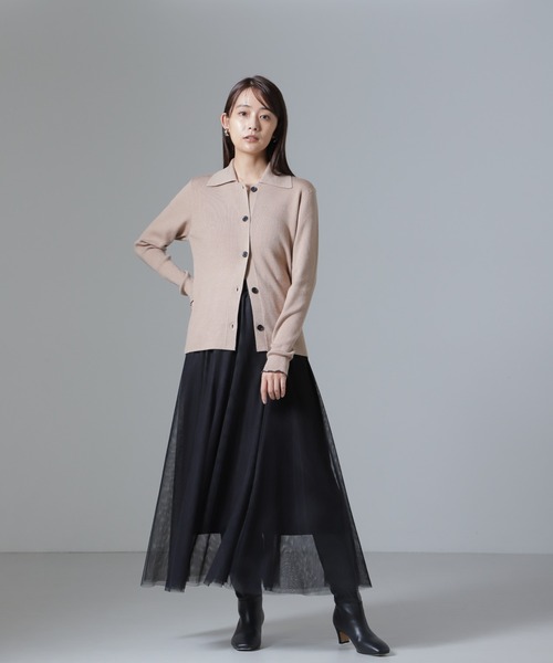 NANO universe（ナノユニバース）の「切り替えフレアチュールスカート（スカート・レディース・ブラック/グレー/ブラウン・FREE）」の19枚目の写真