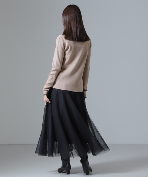 NANO universe（ナノユニバース）の「切り替えフレアチュールスカート（スカート・レディース・ブラック/グレー/ブラウン・FREE）」の20枚目の写真