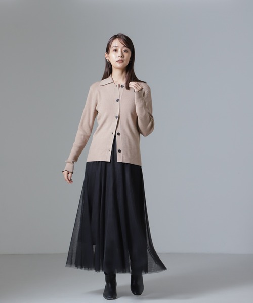 NANO universe（ナノユニバース）の「切り替えフレアチュールスカート（スカート・レディース・ブラック/グレー/ブラウン・FREE）」の22枚目の写真