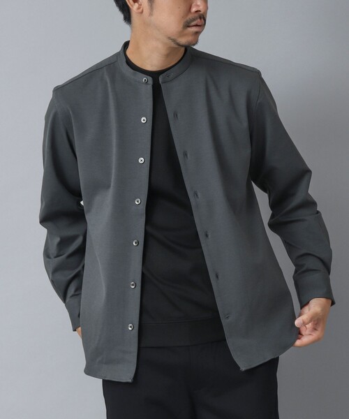 NOLLEY’S（ノーリーズ）の「【ACTIVE SECT】《限定展開 / 透湿 / UVカット》ポンチスリムバンドカラーシャツ（シャツ/ブラウス・メンズ・ブラック/グレー/ダークグリーン・L/M/S）」の3枚目の写真