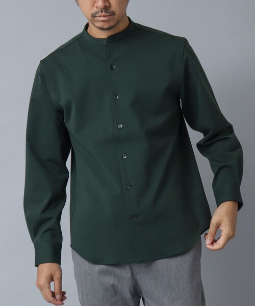NOLLEY’S（ノーリーズ）の「【ACTIVE SECT】《限定展開 / 透湿 / UVカット》ポンチスリムバンドカラーシャツ（シャツ/ブラウス・メンズ・ブラック/グレー/ダークグリーン・L/M/S）」の4枚目の写真