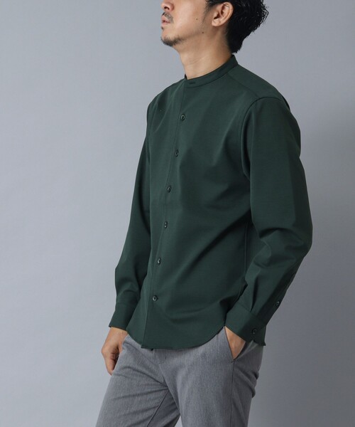 NOLLEY’S（ノーリーズ）の「【ACTIVE SECT】《限定展開 / 透湿 / UVカット》ポンチスリムバンドカラーシャツ（シャツ/ブラウス・メンズ・ブラック/グレー/ダークグリーン・L/M/S）」の8枚目の写真
