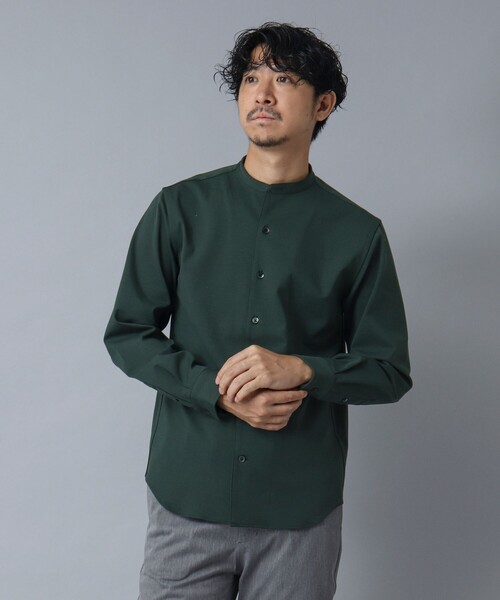 NOLLEY’S（ノーリーズ）の「【ACTIVE SECT】《限定展開 / 透湿 / UVカット》ポンチスリムバンドカラーシャツ（シャツ/ブラウス・メンズ・ブラック/グレー/ダークグリーン・L/M/S）」の9枚目の写真