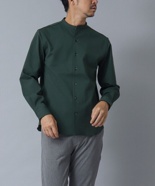 NOLLEY’S（ノーリーズ）の「【ACTIVE SECT】《限定展開 / 透湿 / UVカット》ポンチスリムバンドカラーシャツ（シャツ/ブラウス・メンズ・ブラック/グレー/ダークグリーン・L/M/S）」の12枚目の写真