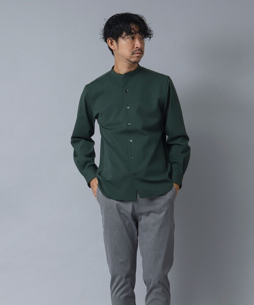 NOLLEY’S（ノーリーズ）の「【ACTIVE SECT】《限定展開 / 透湿 / UVカット》ポンチスリムバンドカラーシャツ（シャツ/ブラウス・メンズ・ブラック/グレー/ダークグリーン・L/M/S）」の14枚目の写真
