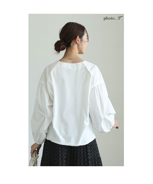 Sawa a la mode（サワアラモード）の「異素材ドッキングトップス（Tシャツ/カットソー・レディース・ホワイト/ブラック・FREE）」の8枚目の写真