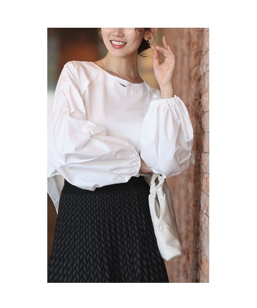 Sawa a la mode（サワアラモード）の「異素材ドッキングトップス（Tシャツ/カットソー・レディース・ホワイト/ブラック・FREE）」の12枚目の写真