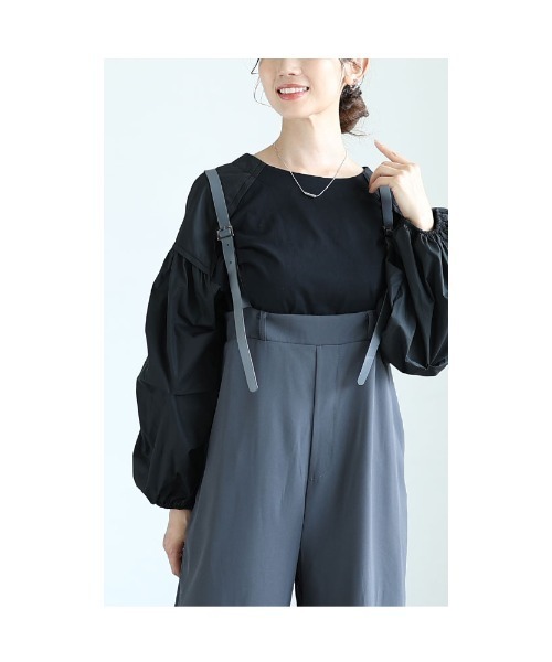 Sawa a la mode（サワアラモード）の「異素材ドッキングトップス（Tシャツ/カットソー・レディース・ホワイト/ブラック・FREE）」の14枚目の写真