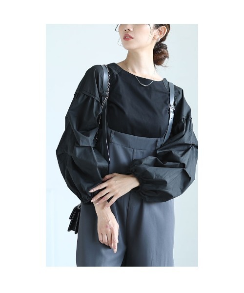 Sawa a la mode（サワアラモード）の「異素材ドッキングトップス（Tシャツ/カットソー・レディース・ホワイト/ブラック・FREE）」の20枚目の写真