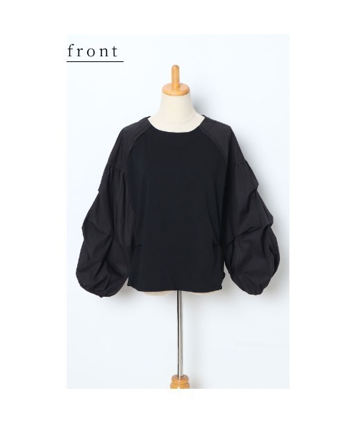 Sawa a la mode（サワアラモード）の「異素材ドッキングトップス（Tシャツ/カットソー・レディース・ホワイト/ブラック・FREE）」の21枚目の写真