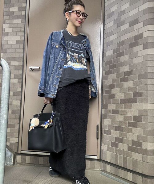 Green　Parks（グリーンパークス）の「シャギーニットスカート（スカート・レディース・ベージュ/オフホワイト/ブラック・FREE）」の11枚目の写真