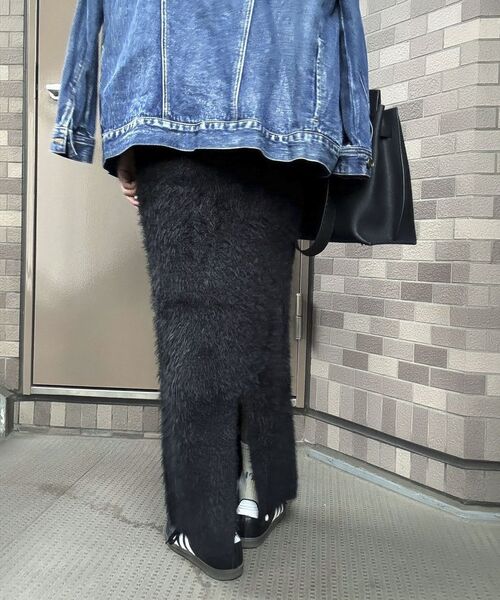 Green　Parks（グリーンパークス）の「シャギーニットスカート（スカート・レディース・ベージュ/オフホワイト/ブラック・FREE）」の13枚目の写真