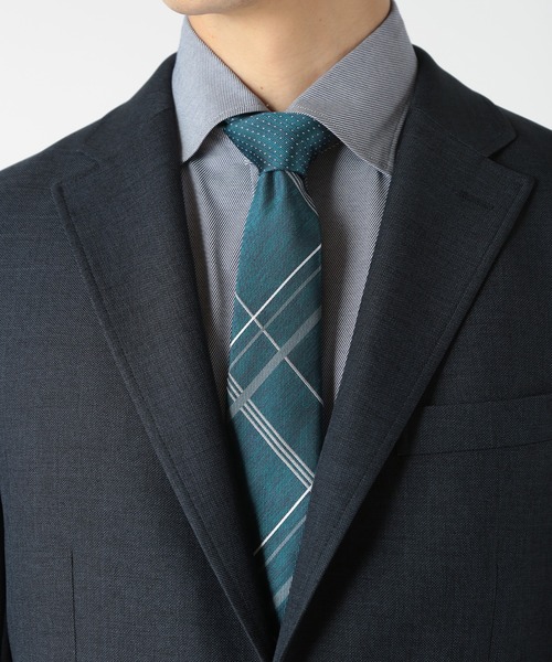 CROWDED CLOSET（クラウデッドクローゼット）の「オーバーチェック/ピンドット柄クレリックタイ（ネクタイ・メンズ・ターコイズブルー/ボルドー/ネイビー・FREE）」の14枚目の写真