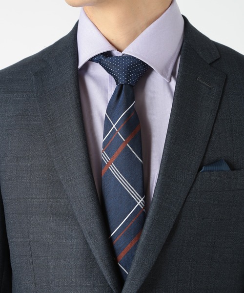 CROWDED CLOSET（クラウデッドクローゼット）の「オーバーチェック/ピンドット柄クレリックタイ（ネクタイ・メンズ・ターコイズブルー/ボルドー/ネイビー・FREE）」の12枚目の写真