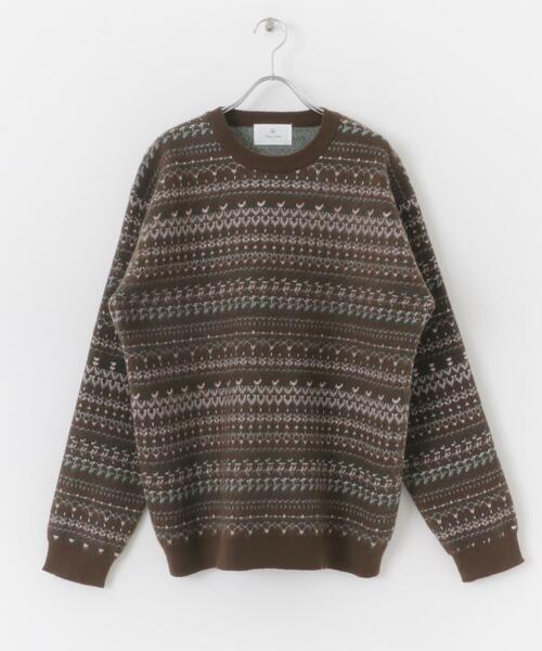 URBAN RESEARCH Sonny Label（アーバンリサーチサニーレーベル）の「フェアアイル柄ニットプルオーバー（ニット/セーター・メンズ・オフホワイト/ブラウン/ネイビー/マスタード・MEDIUM/LARGE）」の21枚目の写真