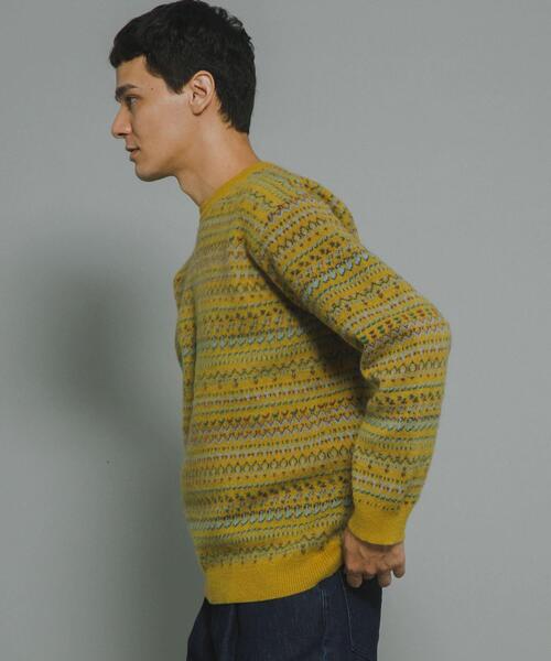 URBAN RESEARCH Sonny Label（アーバンリサーチサニーレーベル）の「フェアアイル柄ニットプルオーバー（ニット/セーター・メンズ・オフホワイト/ブラウン/ネイビー/マスタード・MEDIUM/LARGE）」の18枚目の写真