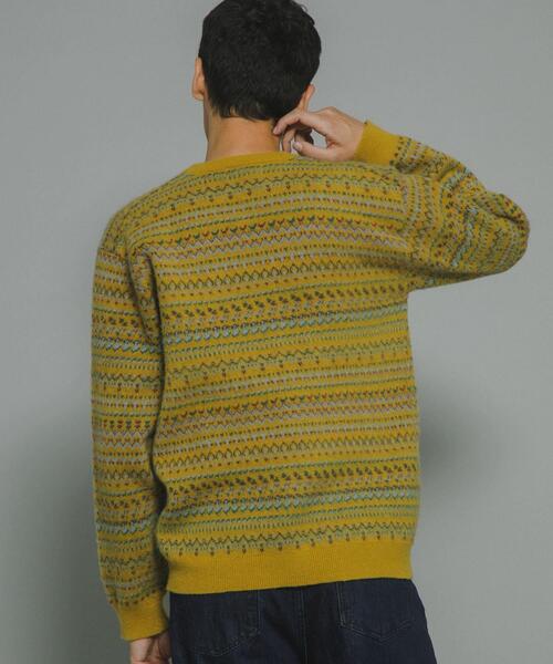 URBAN RESEARCH Sonny Label（アーバンリサーチサニーレーベル）の「フェアアイル柄ニットプルオーバー（ニット/セーター・メンズ・オフホワイト/ブラウン/ネイビー/マスタード・MEDIUM/LARGE）」の17枚目の写真