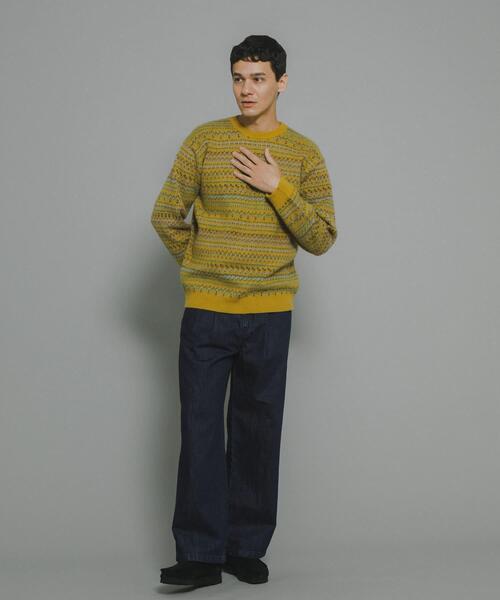 URBAN RESEARCH Sonny Label（アーバンリサーチサニーレーベル）の「フェアアイル柄ニットプルオーバー（ニット/セーター・メンズ・オフホワイト/ブラウン/ネイビー/マスタード・MEDIUM/LARGE）」の15枚目の写真