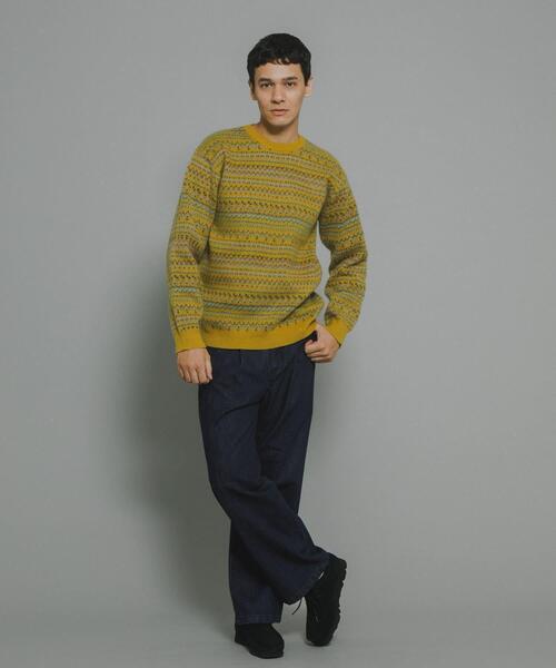 URBAN RESEARCH Sonny Label（アーバンリサーチサニーレーベル）の「フェアアイル柄ニットプルオーバー（ニット/セーター・メンズ・オフホワイト/ブラウン/ネイビー/マスタード・MEDIUM/LARGE）」の14枚目の写真