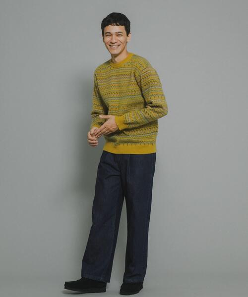 URBAN RESEARCH Sonny Label（アーバンリサーチサニーレーベル）の「フェアアイル柄ニットプルオーバー（ニット/セーター・メンズ・オフホワイト/ブラウン/ネイビー/マスタード・MEDIUM/LARGE）」の13枚目の写真