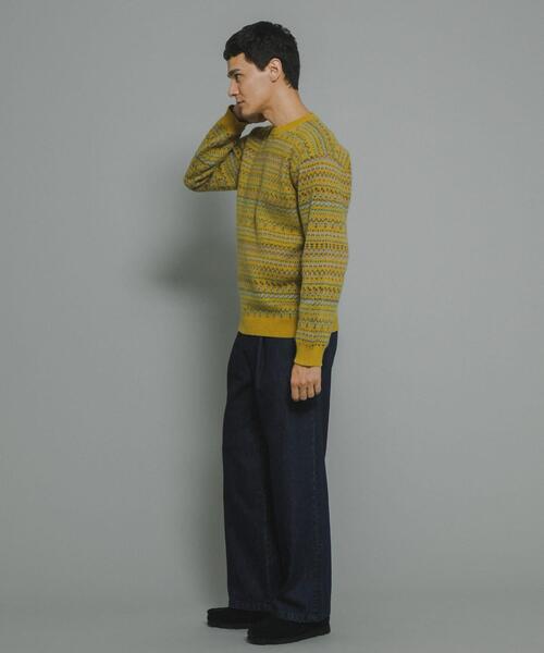 URBAN RESEARCH Sonny Label（アーバンリサーチサニーレーベル）の「フェアアイル柄ニットプルオーバー（ニット/セーター・メンズ・オフホワイト/ブラウン/ネイビー/マスタード・MEDIUM/LARGE）」の12枚目の写真