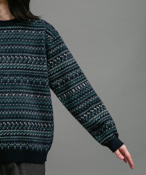 URBAN RESEARCH Sonny Label（アーバンリサーチサニーレーベル）の「フェアアイル柄ニットプルオーバー（ニット/セーター・メンズ・オフホワイト/ブラウン/ネイビー/マスタード・MEDIUM/LARGE）」の7枚目の写真
