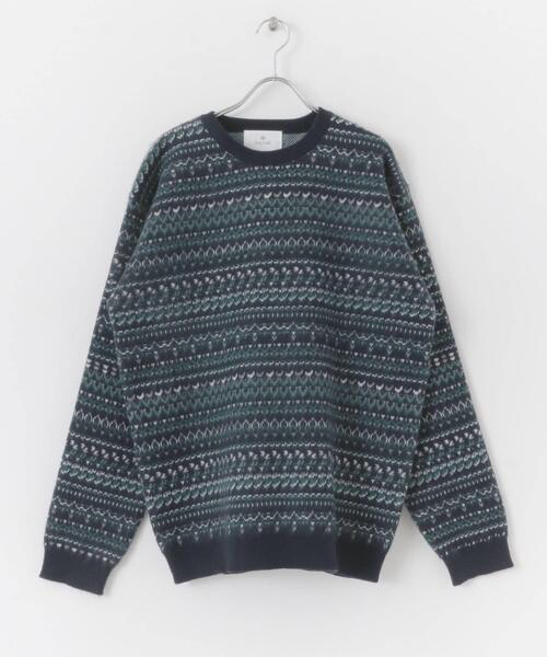 URBAN RESEARCH Sonny Label（アーバンリサーチサニーレーベル）の「フェアアイル柄ニットプルオーバー（ニット/セーター・メンズ・オフホワイト/ブラウン/ネイビー/マスタード・MEDIUM/LARGE）」の6枚目の写真