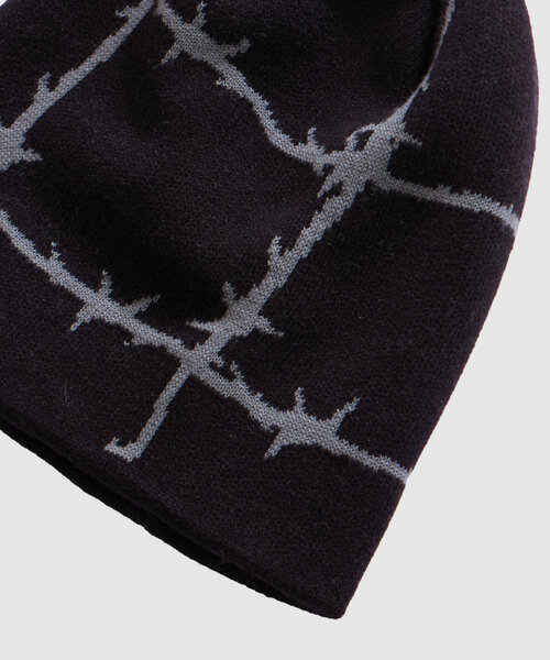 WHO'S WHO gallery（フーズフーギャラリー）の「モチーフシングルビーニー（ニットキャップ/ビーニー・レディース・ブラック/サックスブルー/チャコールグレー・FREE）」の5枚目の写真