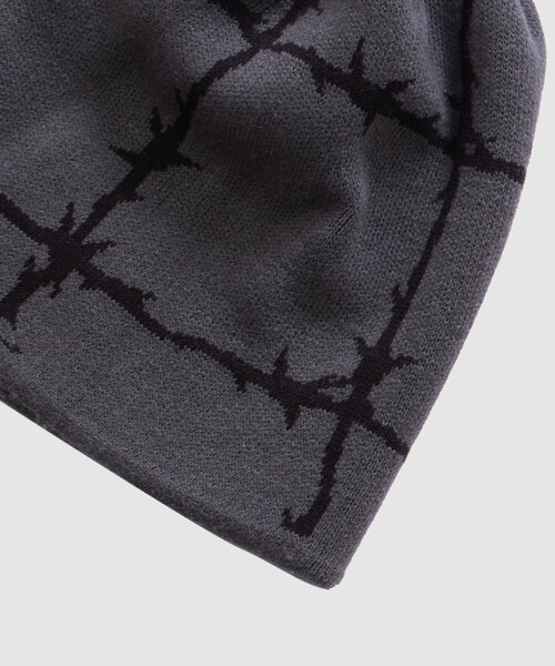 WHO'S WHO gallery（フーズフーギャラリー）の「モチーフシングルビーニー（ニットキャップ/ビーニー・レディース・ブラック/サックスブルー/チャコールグレー・FREE）」の6枚目の写真