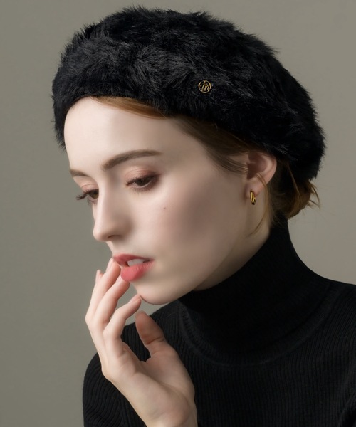 muku（ムク）の「BERET / FUR（ハンチング/ベレー帽・レディース・ブラック・FREE）」の3枚目の写真
