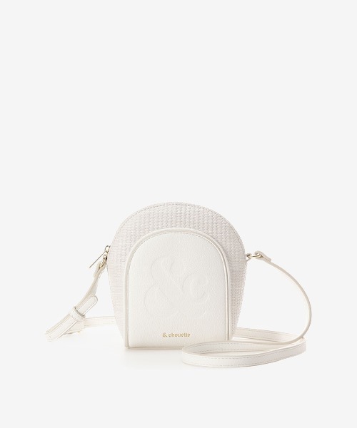 & chouette（アンドシュエット）の「かごバッグ風 ショルダーバッグ（ショルダーバッグ・レディース・オフホワイト/ブラック/黄緑系・FREE）」の4枚目の写真