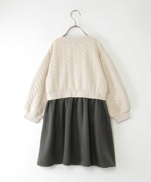 ikka（イッカ）の「フクレジャカードドッキングスカートワンピース（120~160cm）（ワンピース・キッズ・ブラック/ベージュ・120/130/140/150/160）」の4枚目の写真