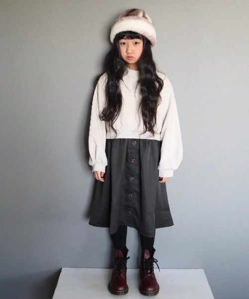 ikka（イッカ）の「フクレジャカードドッキングスカートワンピース（120~160cm）（ワンピース・キッズ・ブラック/ベージュ・120/130/140/150/160）」の16枚目の写真