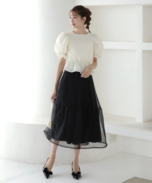 MERAKI(メラキ)の「バックハートジャガードトップス(シャツ/ブラウス・レディース・ホワイト/ブラック/ピンク・S/M)」の6枚目の写真