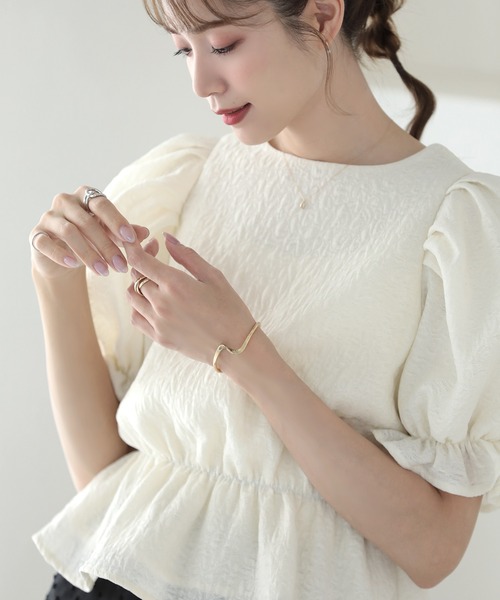 MERAKI(メラキ)の「バックハートジャガードトップス(シャツ/ブラウス・レディース・ホワイト/ブラック/ピンク・S/M)」の8枚目の写真