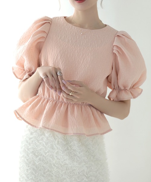 MERAKI(メラキ)の「バックハートジャガードトップス(シャツ/ブラウス・レディース・ホワイト/ブラック/ピンク・S/M)」の17枚目の写真